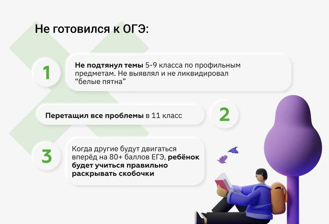 Проблемы с уровнем подготовки у тех, кто не готовился к ОГЭ | Источник: Ирина Калмыкова