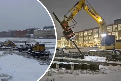 На Болотной набережной в Москве строят новый пешеходный мост