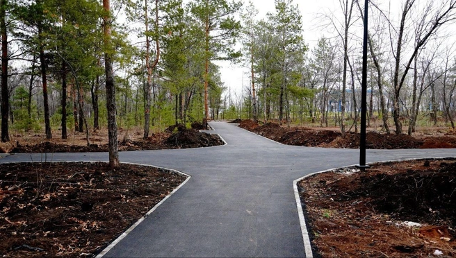 В парке уложен асфальт на дорожках | Источник: администрация Оренбурга