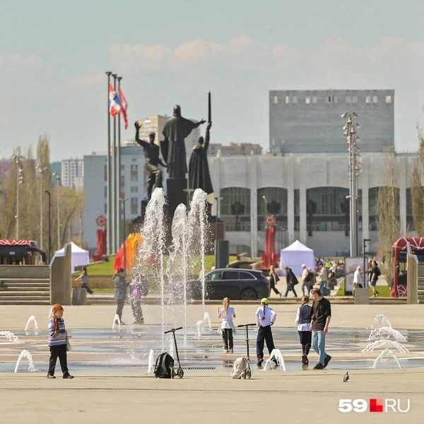 Возле фонтана свежее, чем поблизости | Источник: Василина Любимова / 59.RU