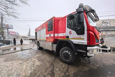 Fire at Proletarskaya Stop in Volgograd
