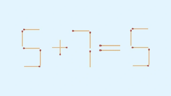 5+7 точно не 5: переместите 1 спичку, чтобы исправить пример