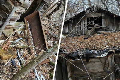 В старом доме Зауралья обнаружены сломанные гробы и кресты