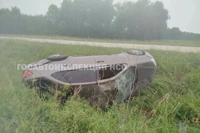 Водитель погиб при опрокидывании автомобиля в кювет