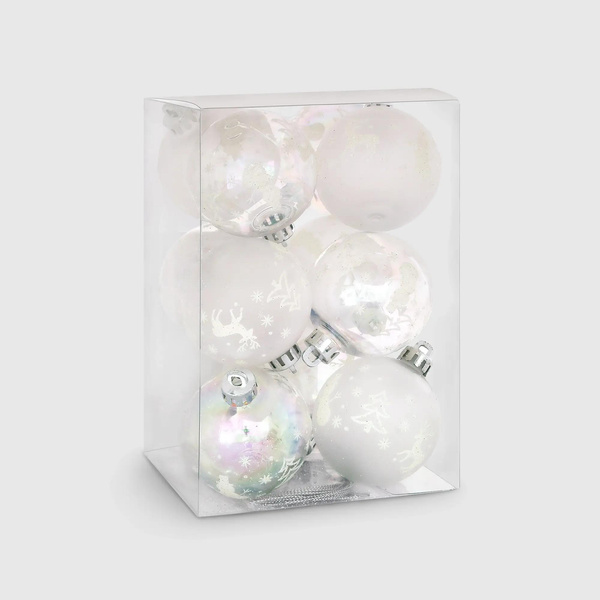 Набор шаров на елку, Unique Treasures белый, 12шт (1002478639) купить в Москве по цене 599 руб. в интернет-магазине Твой Дом