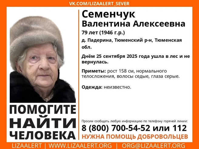 Ориентировка на пенсионерку, которую искали два дня | Источник: «ЛизаАлерт» / Vk.com