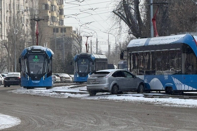Car crash halts tram traffic in central Volgograd