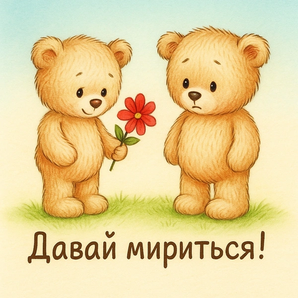 открытка прости, открытка с извинениями, открытки для друзей, открытки скачать | Источник: theDay/DALL-E