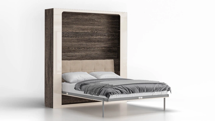 Шкаф-кровать Wall Bed Space Solutions, www.askona.ru. К этой модели прилагаются дополнительные модули (секретер, комод, шкаф для одежды), что позволяет создать интерьер комнаты в едином стиле. | Источник: askona.ru