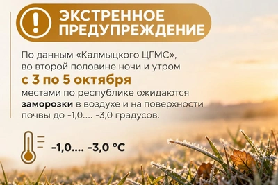 МЧС Калмыкии: заморозки до -3°C 3–5 октября