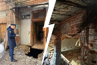 Обрушение подвала в старинном доме Саратова