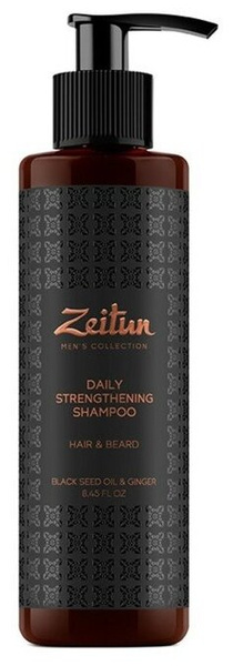 Zeitun Шампунь для волос и бороды укрепляющий для мужчин с имбирем и черным тмином