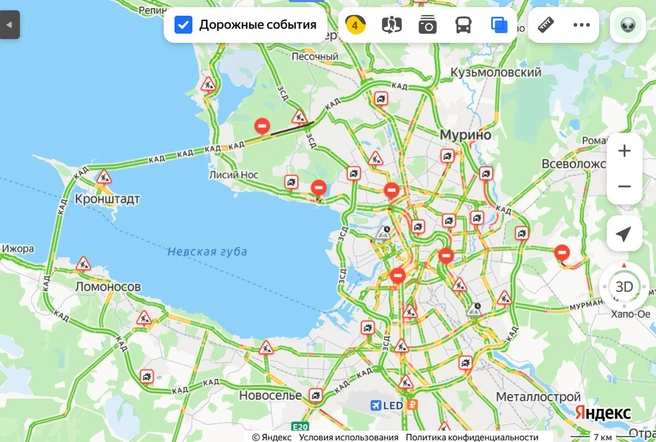 На фоне дождя в Петербурге выросли пробки | www.fontanka.ru