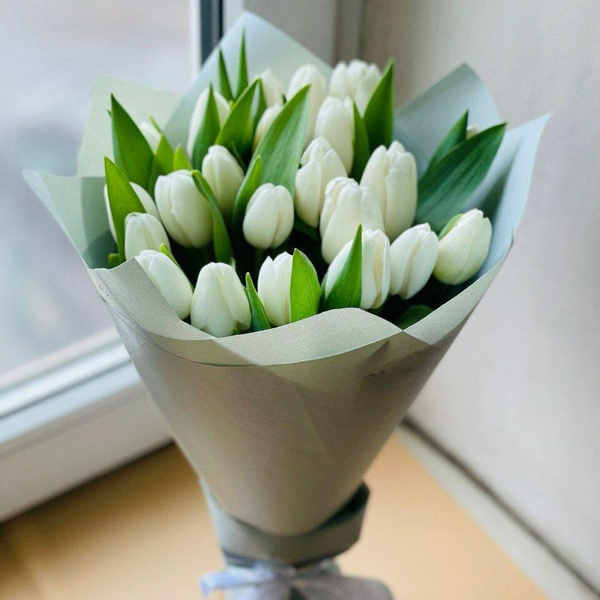 25 белоснежных тюльпанов, Rybe-flowers