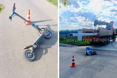Под Казанью подросток погиб, влетев на самокате в торчащие столбы