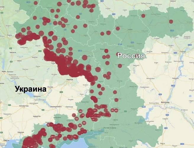 Карта атак на Россию с 10 по 16 августа | Источник: Родион Мирошник / max.ru