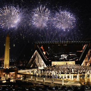 Королева Рания, князь Альбер и наследный принц Абу-Даби: королевский свет на открытии Большого Египетского музея