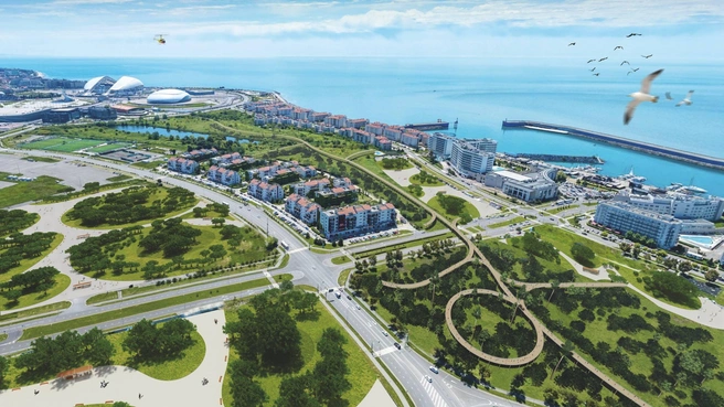 Приоритет в Сириусе будет отдан пешим и велосипедным прогулкам  | Источник: siriusfederal/t.me