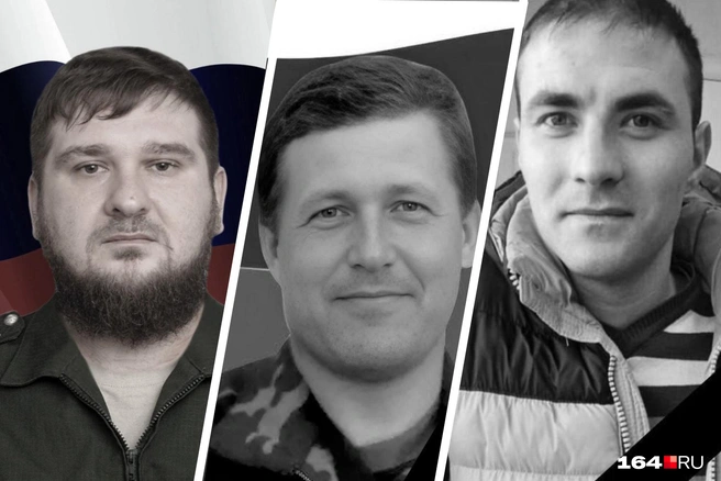 Погибшие в СВО вольчанин Роман Лесухин, марксовцы Михаил Войтенко и Андрей Доновский, соответственно | Источник: Сергей Сафонов Zа Вольский район / Telegram, Дмитрий Романов / Telegram
