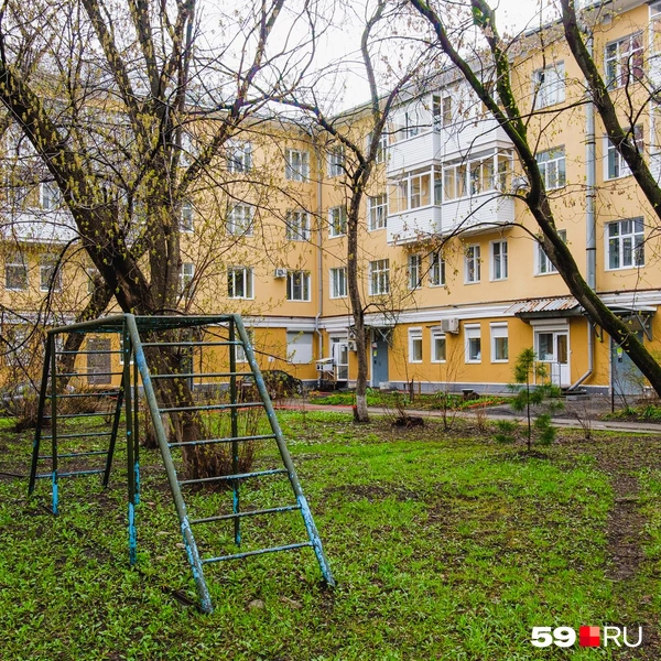 Во дворе сталинки сплошная зелень | Источник: Тимофей Калмаков / 59.RU