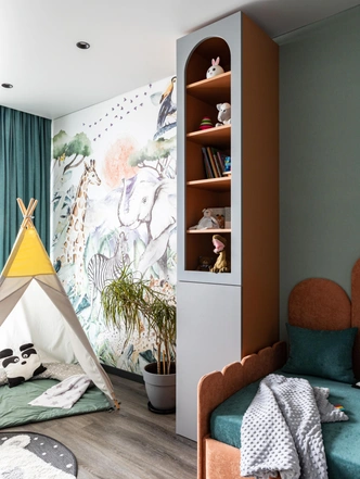 Игрушки, Ikea. Панно с животными изготовлено по эскизам дизайнера, Arthata. Текстиль, Espocada и FG Home Collection. | Источник: Виталина Ворошкевич. Стиль: Юлия Поздняк