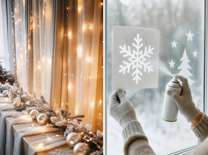 Как украсить окно к Новому году 2026 своими руками: 10 волшебных идей | Источник: социальные сети