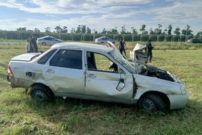 В Гиагинском районе водитель опрокинул автомобиль