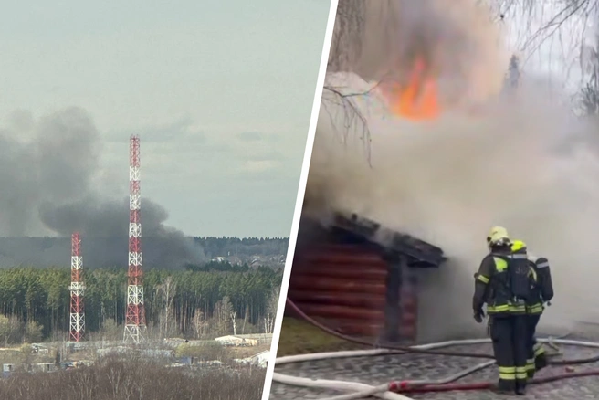 В Новой Москве загорелся банный комплекс | Источник: Troitsk City, МЧС России по Москве / T.me