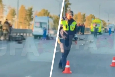 Мотоциклист погиб под Уфой, его жена пострадала