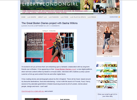 Саша Уилкинс – Liberty London Girl