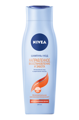 Шампунь-уход Направленное Восстановление и Забота, Nivea. Для ослабленных волос. Средство с технологией KeraDetect.