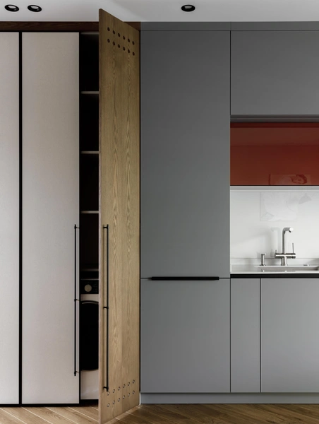 Шкафы выполнены на заказ по эскизам дизайнера. | Источник: Елизавета Гуровская. Стиль: Анна Стрижак