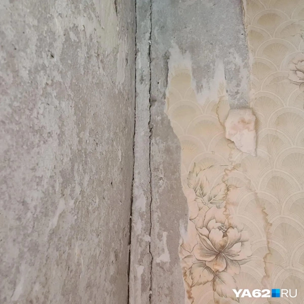 В этой квартире трещины почти в каждом углу | Источник: Светлана Коновалова / YA62.RU