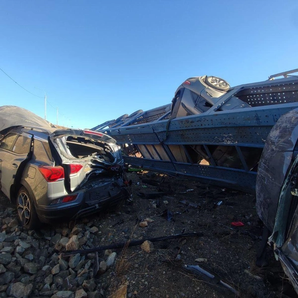 Смертельное ДТП с груженым автовозом произошло на федеральной трассе в Забайкалье | Источник: «Госавтоинспекция Забайкалья» / t.me