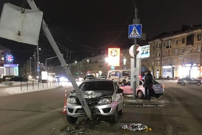 Вот так выглядело злополучное место ДТП | Источник: пресс-служба Госавтоинспекции по Омской области