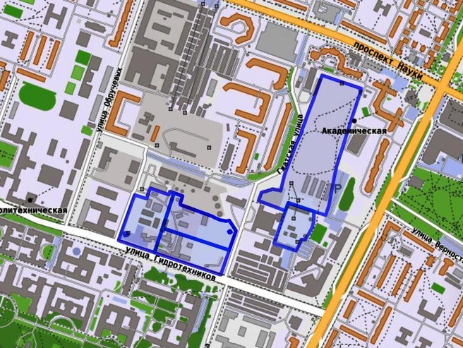 Кадастровые номера участков будущего технополиса: 78:10:0005210:10249, 78:10:0005210:10250, 78:10:0521002:1423, 78:10:0521002:1424, 78:10:0521002:9 | Источник: nspd.gov.ru / коллаж «Фонтанки»