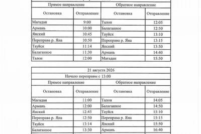 Изменено расписание автобусов на маршруте Магадан-Талон