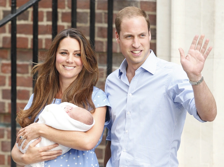 Кейт и Уильям после рождения Джорджа, 23 июля 2013 года