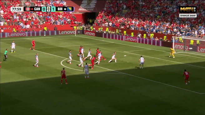 А вот здесь&nbsp;— гол в ворота боснийцев | Источник: matchtv.ru