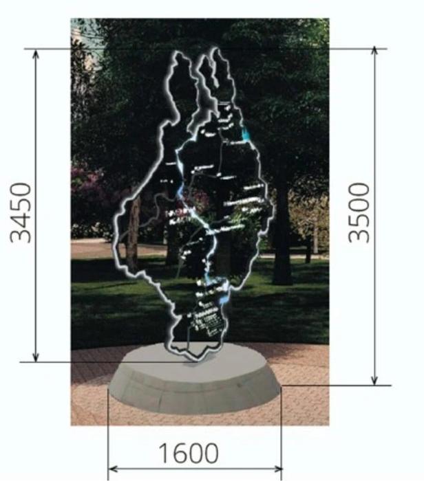 Такой будет новый памятник с рельефом области | Источник: администрация города Тюмени