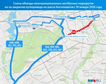 Как будут двигаться междугородние автобусы по новой схеме | Источник: Кирилл Хафизов / 59.RU