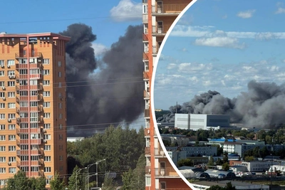 Пожар на складе в Одинцово: столб дыма виден из разных районов