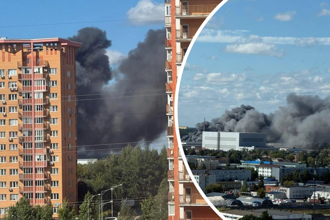 В Одинцово произошёл пожар на складе | Источник: ОИНФО: Одинцово, Звенигород, Голицыно, Кубинка / T.me