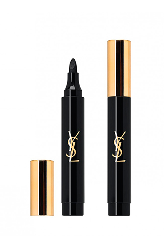 Подводка-фломастер для глаз EYE MARKER, YSL, в черном цвете. Легкое нанесение, можно рисовать токние и толстые стрелки, используя разные грани наконечника.