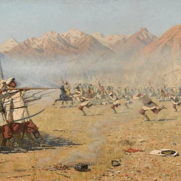 В.&nbsp;В.&nbsp;Верещагин, Нападают врасплох, 1871 | Источник: Музейно-выставочный комплекс «Манеж»