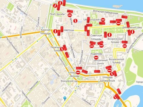 Ограничения в центре города начнут действовать с вечера 29 мая. | Источник: мэрия Ярославля
