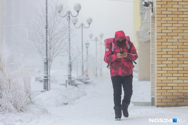 В непогоду некоторые красноярцы предпочитают дома сидеть, а товары из магазина с курьером заказывать | Источник: Артём Ленц / NGS24.RU