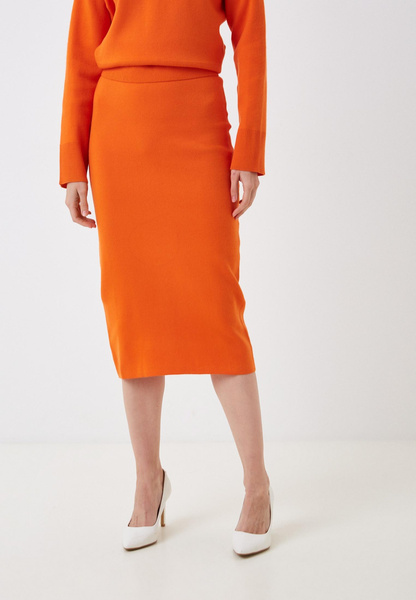 Оранжевая трикотажная юбка