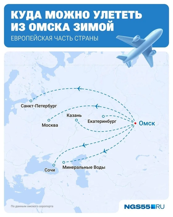 Самолеты в Москву и Санкт-Петербург будут вылетать из Омска каждый день | Источник: Юрий Скулыбердин / Городские медиа