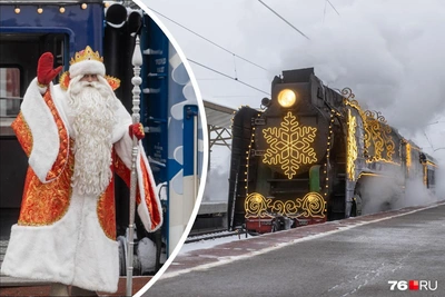 В Ярославль прибыл праздничный поезд Деда Мороза